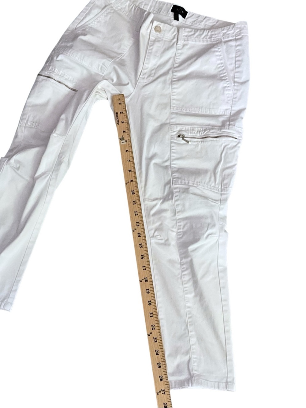 WHBM The Slim Crop White Cargo Pants - Picture 8 of 14